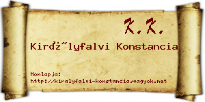 Királyfalvi Konstancia névjegykártya